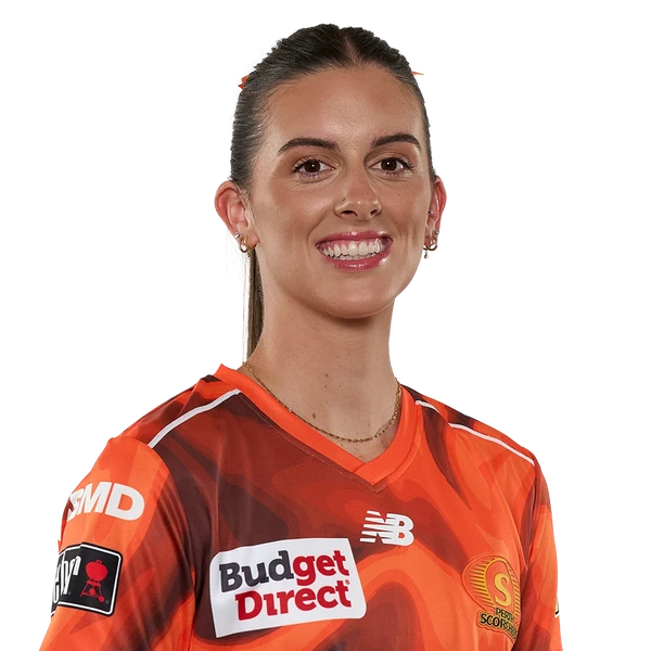 Ebony Hoskin portrait in Official Perth Scorchers WBBL squad shirt