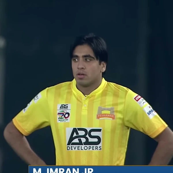 Mohammad Imran Jnr portrait in Official Peshawar Region National T20 playing shirt