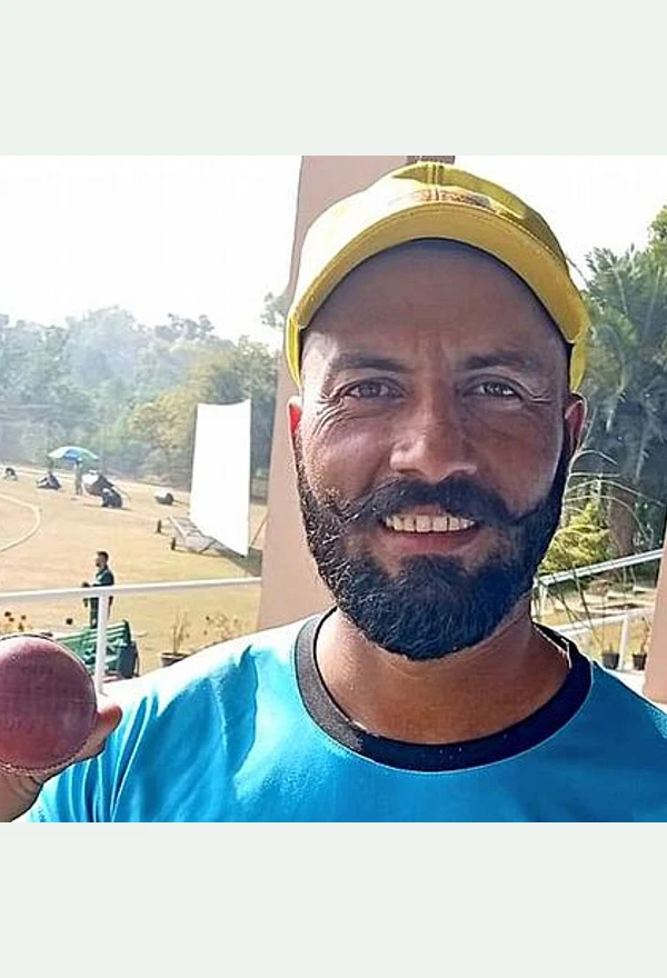 Sajid Khan portrait in Official Peshawar Region first-class playing shirt