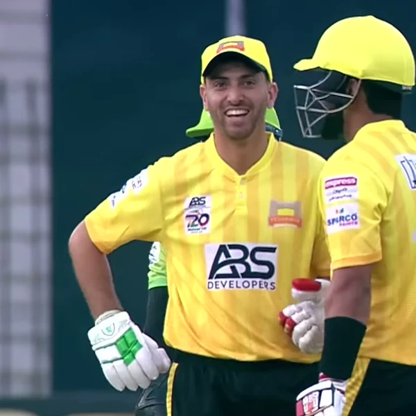 Waqar Ahmed portrait in Official Peshawar Region National T20 playing shirt