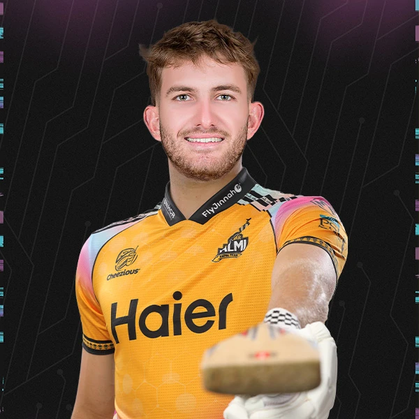 Brian Bennett portrait in Official Peshawar Zalmi PSL 11 squad shirt