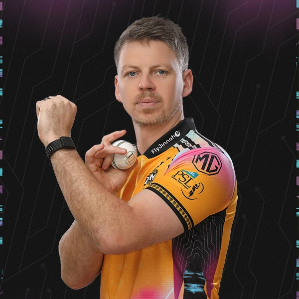Michael Bracewell portrait in Official Peshawar Zalmi PSL 11 squad shirt
