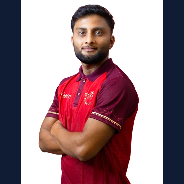 Sagar Dhakal portrait in Official Pokhara Avengers squad shirt