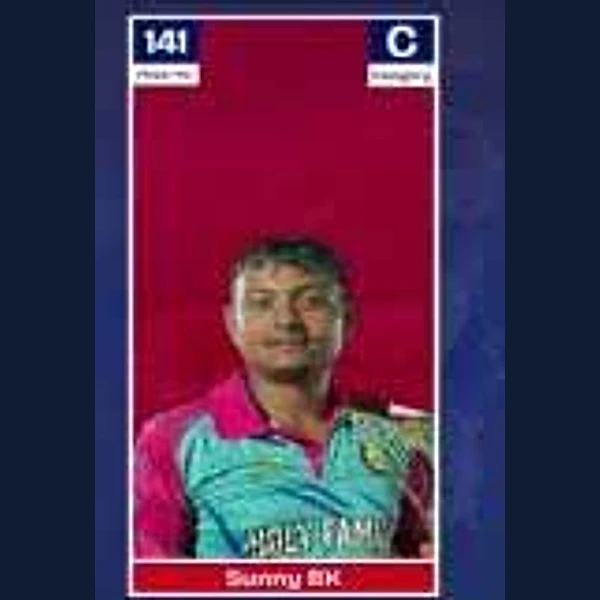 Sunny BK portrait in Verified professional cricket playing shirt