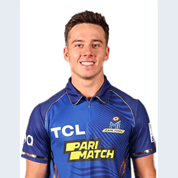 Dewald Brevis portrait in Official Pretoria Capitals squad shirt