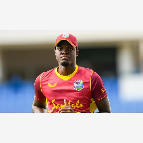 Alzarri Joseph portrait in Verified professional cricket playing shirt