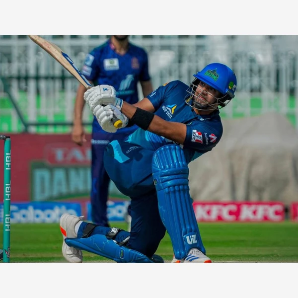 Jahanzeb Sultan portrait in Professional franchise cricket playing shirt