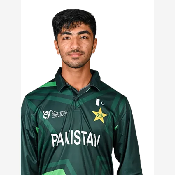 Shamyl Hussain portrait in Official Pakistan Under-19 playing shirt