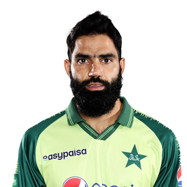 Amad Butt portrait in Official Pakistan playing shirt