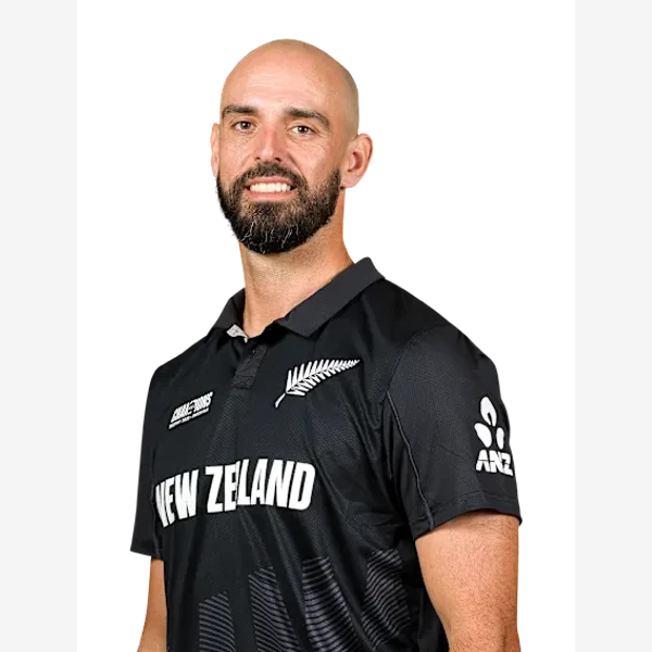 Daryl Mitchell portrait in Official New Zealand playing shirt