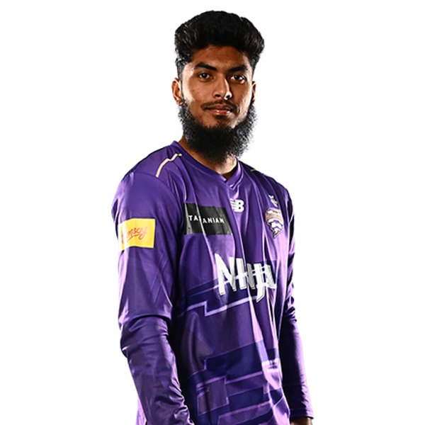 Rishad Hossain portrait in Professional franchise cricket playing shirt