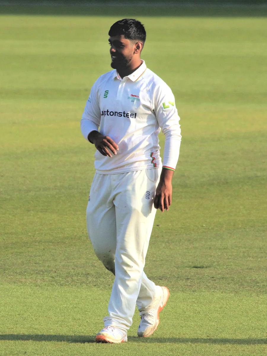 Rehan Ahmed playing cricket in April 2023