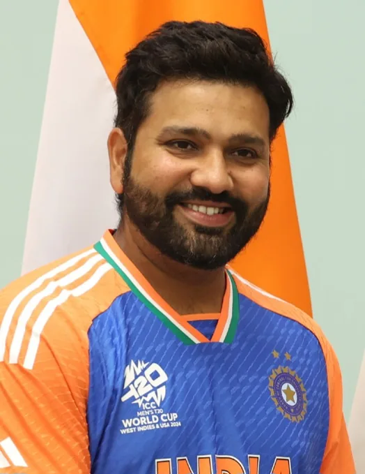 Rohit Sharma in an India cricket shirt Rohit Sharma in an India cricket shirt
