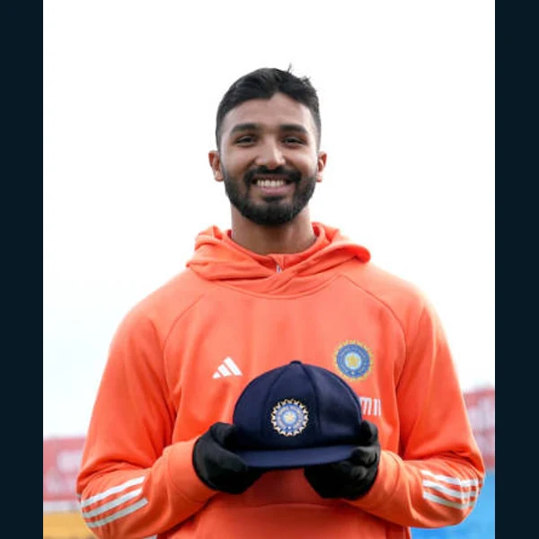 Devdutt Padikkal portrait in Verified professional cricket playing shirt