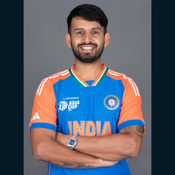 Jitesh Sharma portrait in Verified professional cricket playing shirt