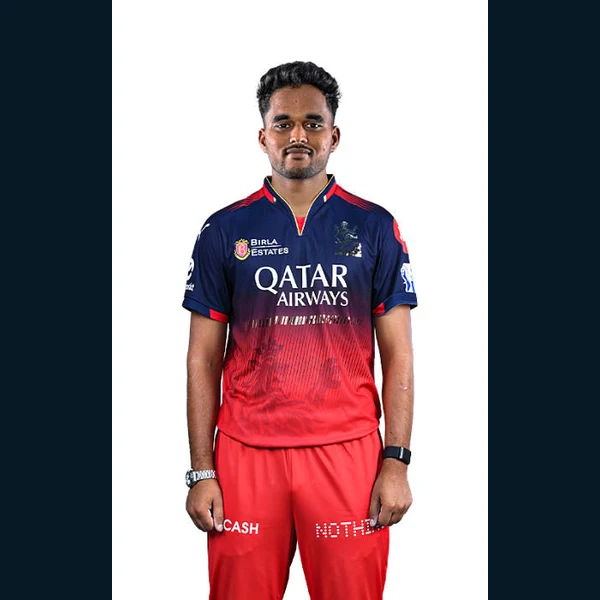 Mangesh Yadav portrait in Verified professional cricket playing shirt