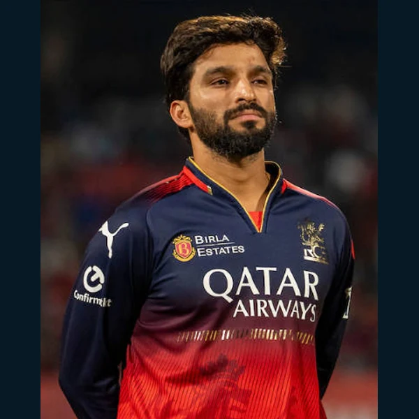 Rajat Patidar portrait in Verified professional cricket playing shirt