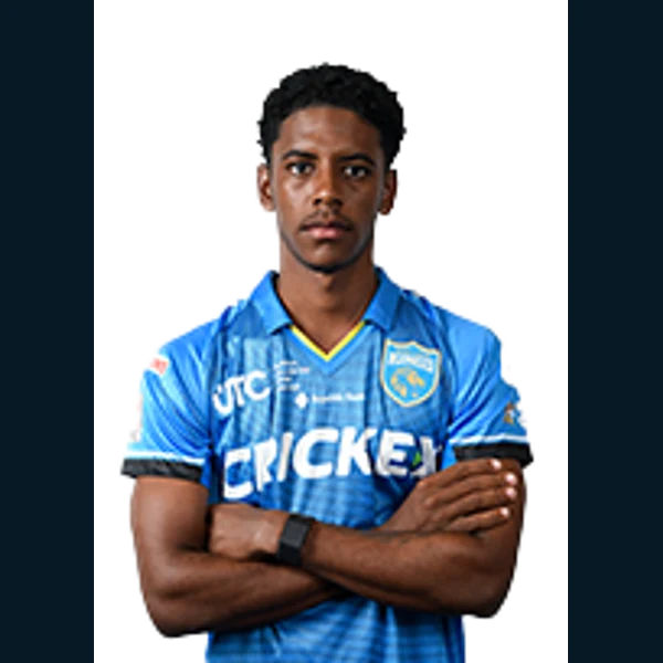 Ackeem Auguste portrait in Official Saint Lucia Kings squad shirt Ackeem Auguste portrait in Official Saint Lucia Kings squad shirt