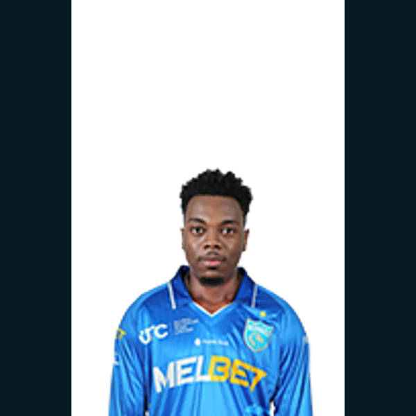 Joshua Bishop portrait in Official Saint Lucia Kings squad shirt
