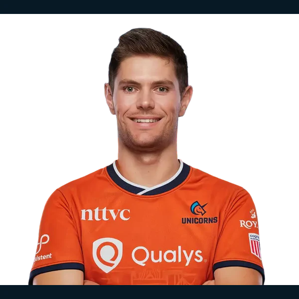 Aaron Hardie portrait in Official San Francisco Unicorns squad shirt