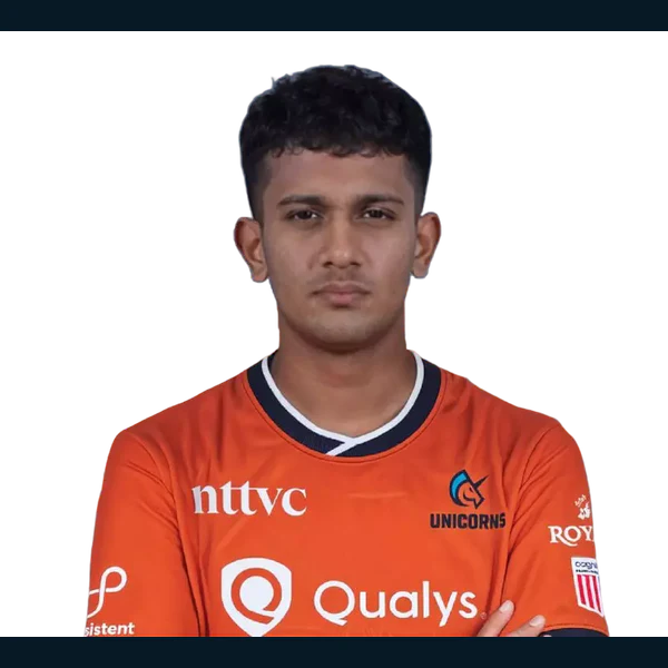 Anirudh Immanuel portrait in Official San Francisco Unicorns squad shirt