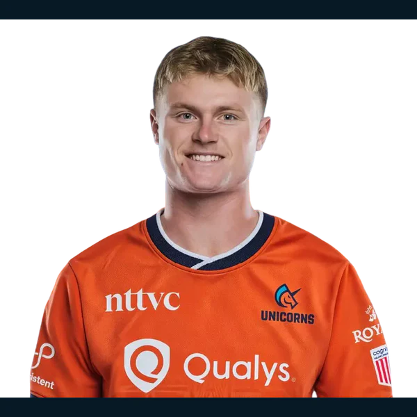 Ollie Peake portrait in Official San Francisco Unicorns squad shirt