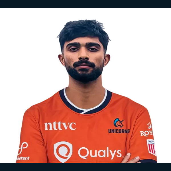Saideep Ganesh portrait in Official San Francisco Unicorns squad shirt