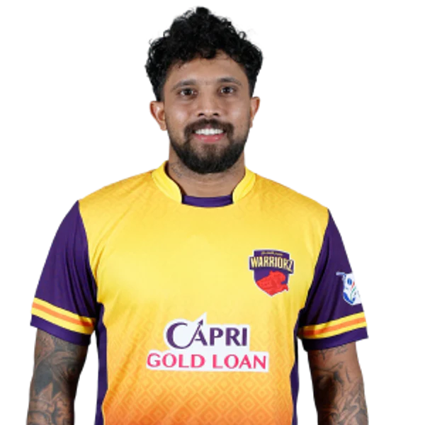 Kusal Mendis portrait in Official Sharjah Warriorz Season 4 squad shirt