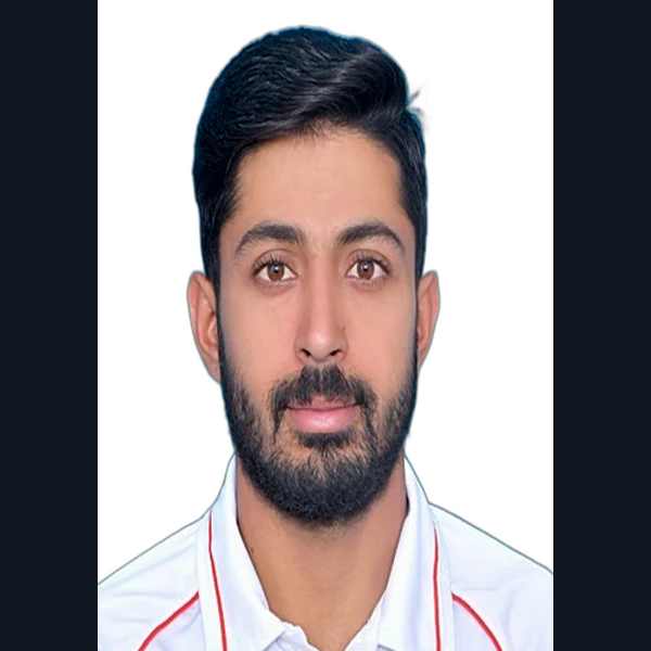 Athar Mehmood portrait in Official Pakistan domestic player shirt