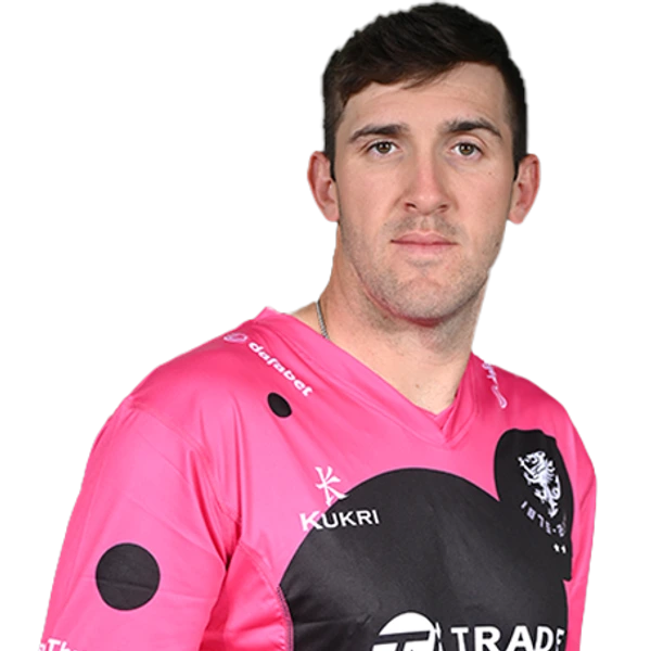Craig Overton portrait in Official Somerset squad shirt