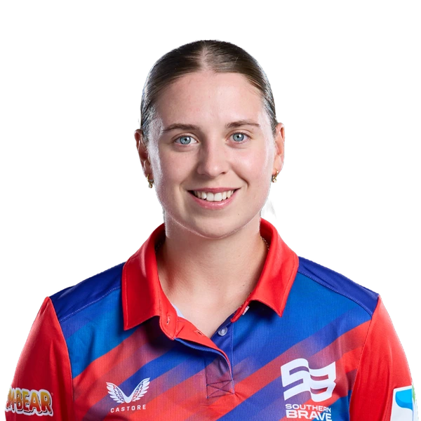 Jodi Grewcock portrait in Official Southern Brave 2026 squad shirt