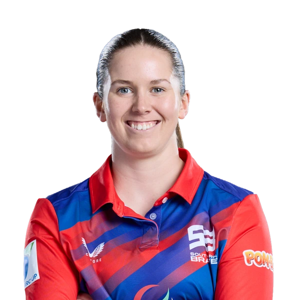 Katherine Fraser portrait in Official Southern Brave 2026 squad shirt