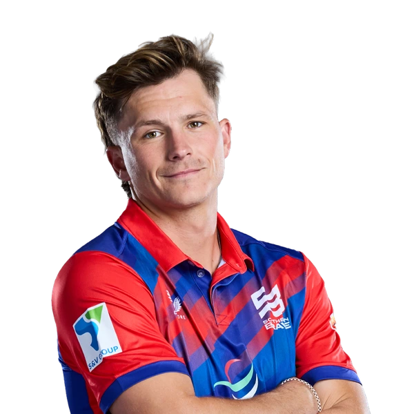 Michael Pepper portrait in Official Southern Brave 2026 squad shirt