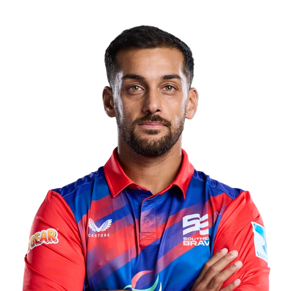 Saif Zaib portrait in Official Southern Brave 2026 squad shirt