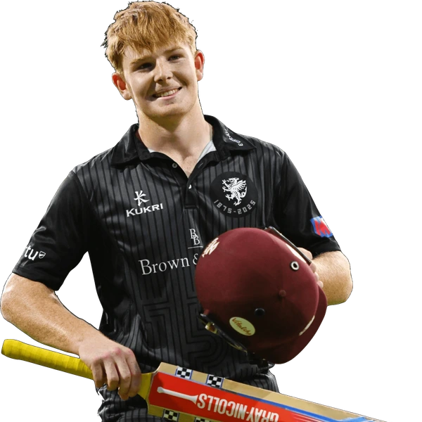Thomas Rew portrait in Official Somerset playing shirt