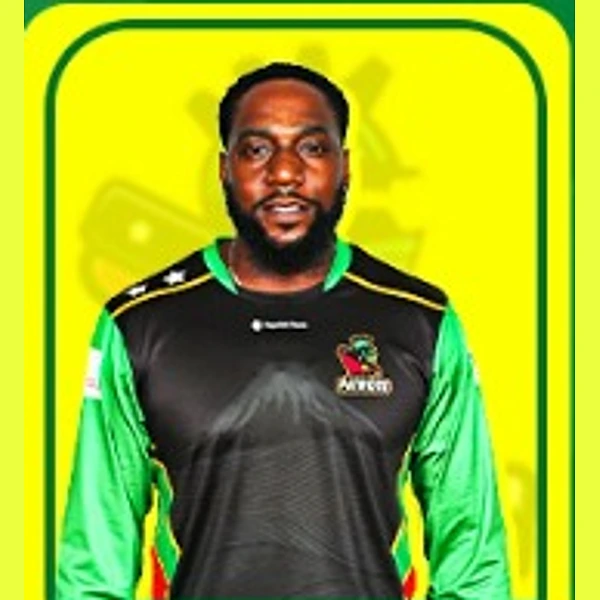 Jeremiah Louis portrait in Official St Kitts and Nevis Patriots 2026 squad shirt