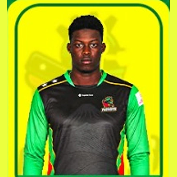 Kevin Wickham portrait in Official St Kitts and Nevis Patriots 2026 squad shirt