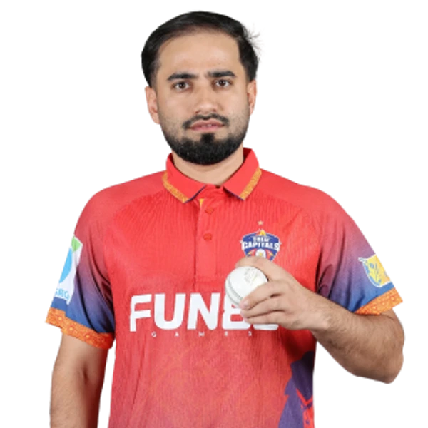 Waqar Salamkheil portrait in Official Dubai Capitals playing shirt