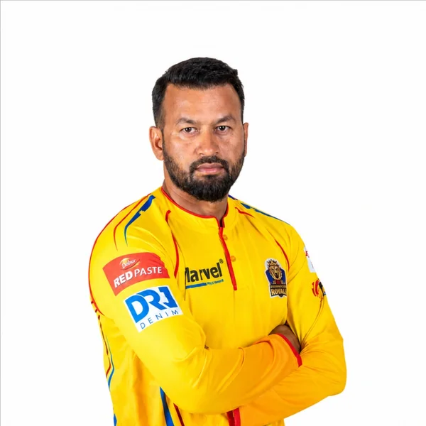 Binod Bhandari portrait in Official Sudur Paschim Royals Season 2 squad shirt