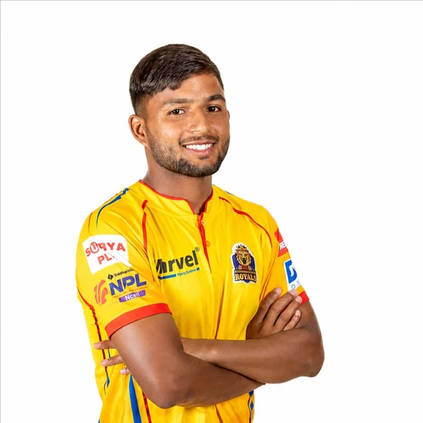 Hikmat Mahara portrait in Official Sudur Paschim Royals Season 2 squad shirt