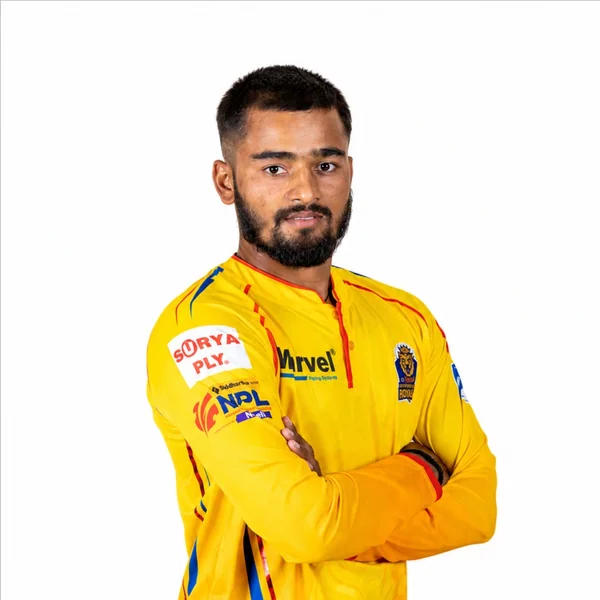 Naren Saud portrait in Official Sudur Paschim Royals Season 2 squad shirt