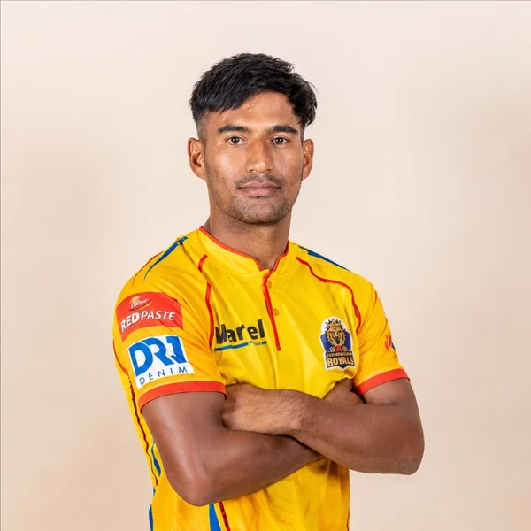 Tek Rawat portrait in Official Sudur Paschim Royals Season 2 squad shirt