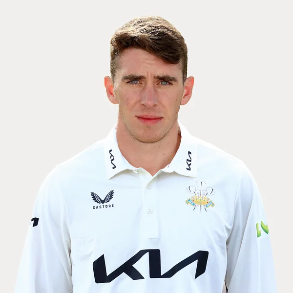 Dan Lawrence portrait in Official Surrey squad shirt