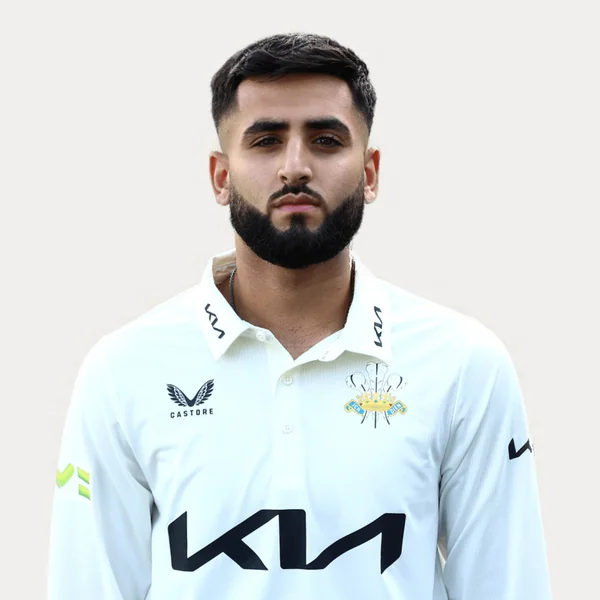 Yousef Majid portrait in Official Surrey squad shirt