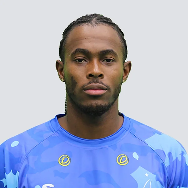 Jofra Archer portrait in Official Sussex player-directory shirt or playing portrait