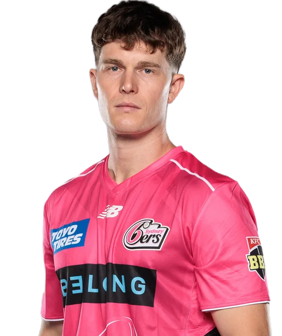 Hayden Kerr portrait in Official Sydney Sixers BBL squad shirt
