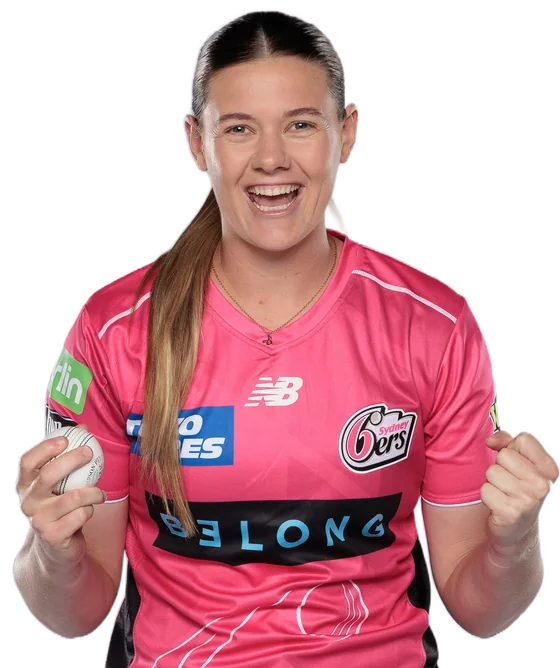 Courtney Sippel portrait in Official Sydney Sixers WBBL squad shirt