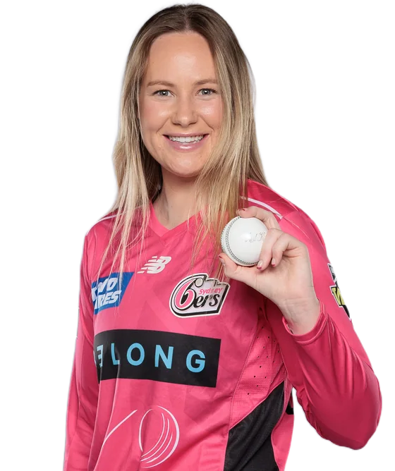 Lauren Cheatle portrait in Official Sydney Sixers WBBL squad shirt
