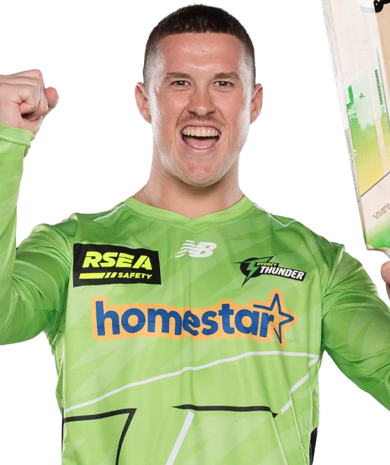 Matthew Gilkes portrait in Official Sydney Thunder BBL squad shirt