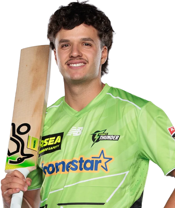 Sam Konstas portrait in Official Sydney Thunder BBL squad shirt